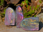 Polished Rare Purple Sunset Flash Labradorite Standing Free Forms x 7 From Madagascar - Toprock Gemstones and Minerals 