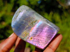 Polished Rare Purple Sunset Flash Labradorite Standing Free Forms x 7 From Madagascar - Toprock Gemstones and Minerals 