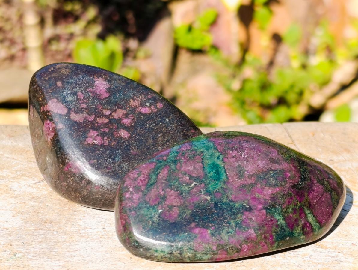 Polished Ruby Corundum in Chrome Verdite Gemstone Free Forms x 6 From Zimbabwe - Toprock Gemstones and Minerals 
