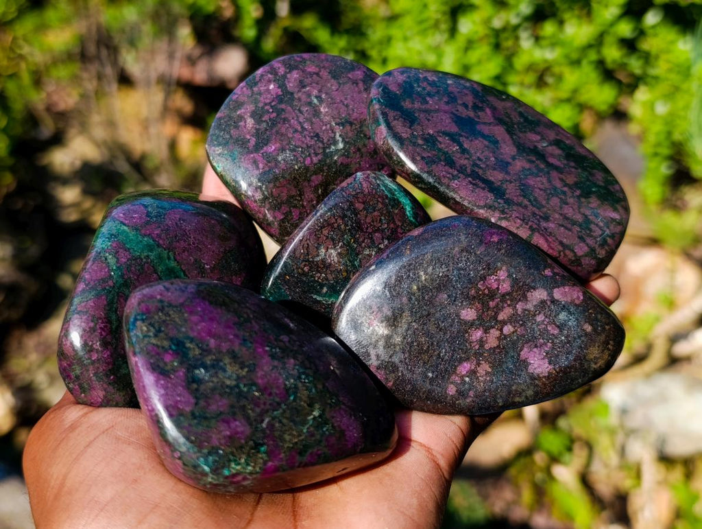 Polished Ruby Corundum in Chrome Verdite Gemstone Free Forms x 6 From Zimbabwe - Toprock Gemstones and Minerals 