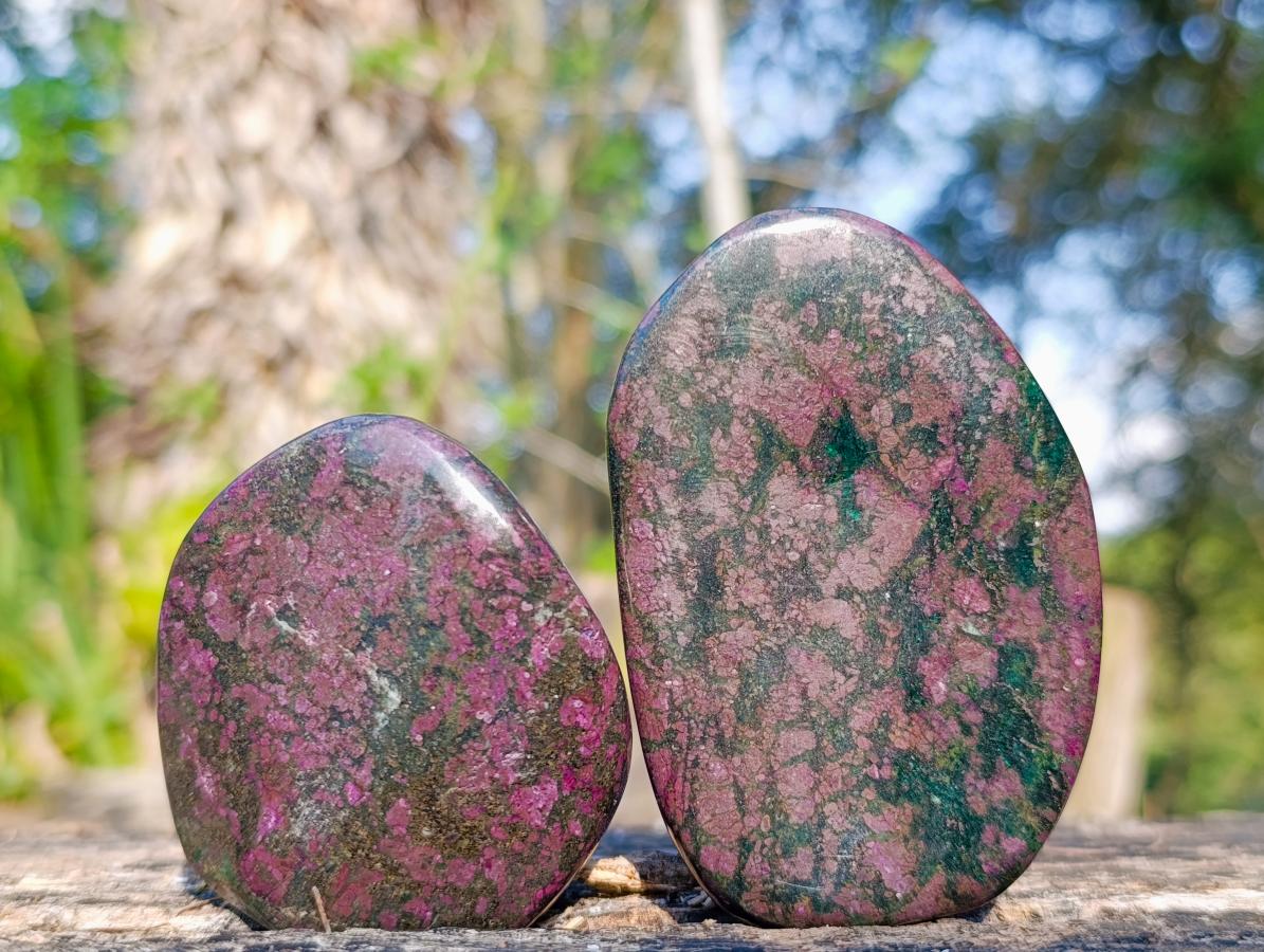 Polished Ruby Corundum in Chrome Verdite Gemstone Free Forms x 6 From Zimbabwe - Toprock Gemstones and Minerals 