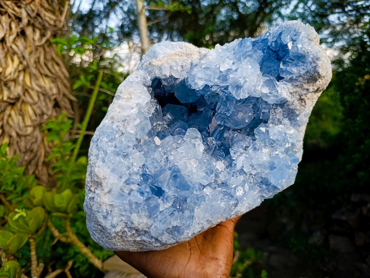 Natural XXL Blue Celestite Geode Specimen x 1 From Sakoany, Madagascar - Toprock Gemstones and Minerals 
