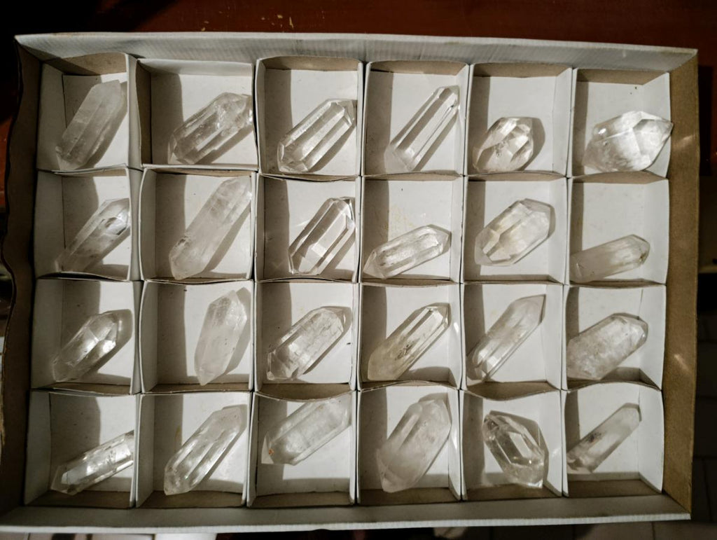 Polished Double Terminated Clear Quartz Crystals x 24 From Madagascar - Toprock Gemstones and Minerals 