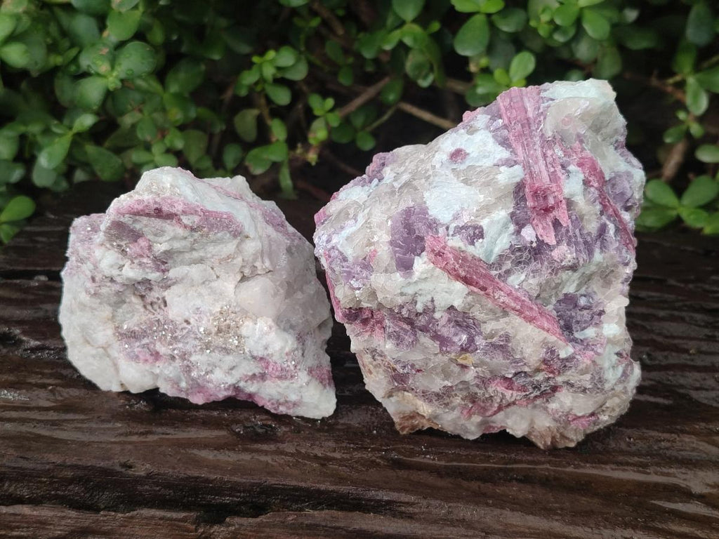 Natural Pink Rubellite Tourmaline Specimens x 2 From Karibib, Namibia - Toprock Gemstones and Minerals 