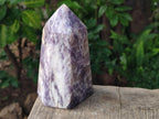 Polished Lepidolite with Pink Rubellite Tourmaline Display Crystals x 2 From Ambatondrazaka, Madagascar - Toprock Gemstones and Minerals 