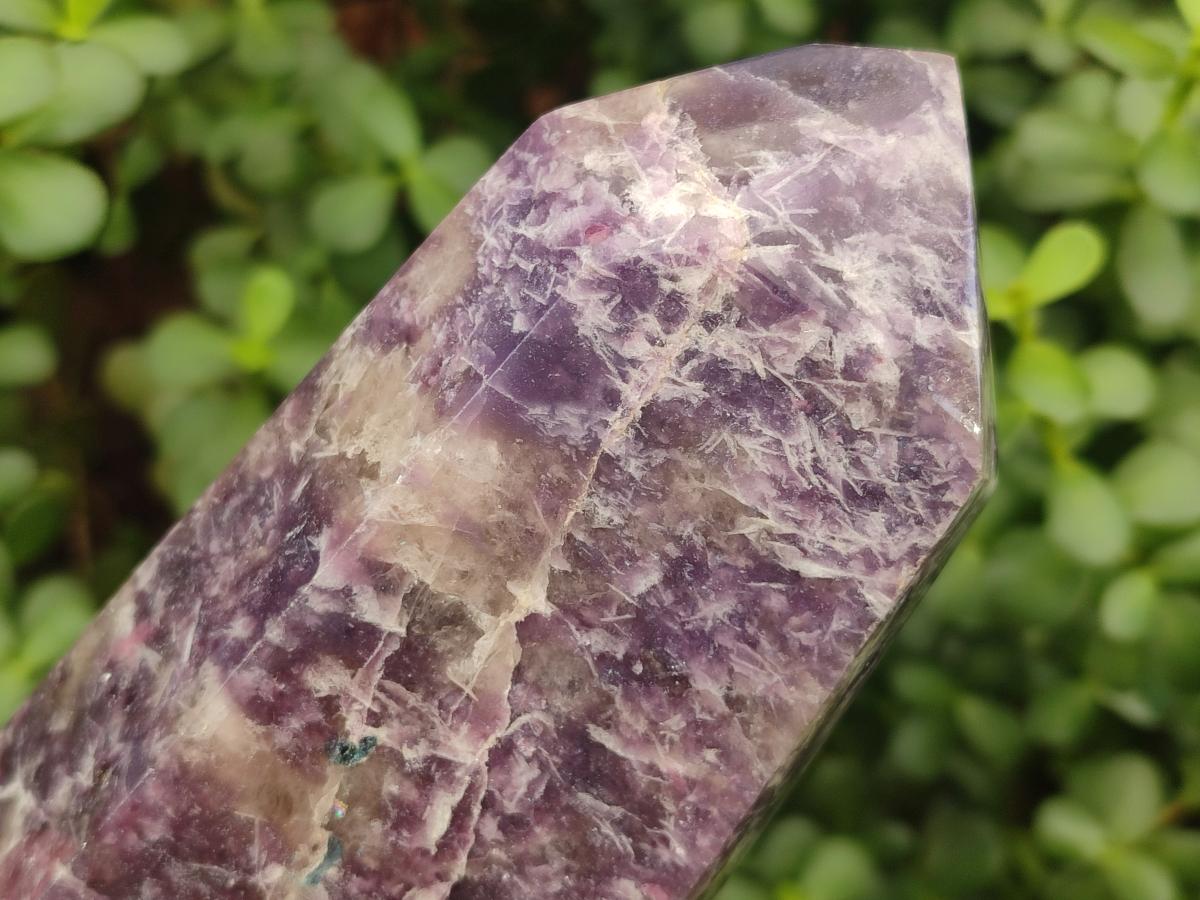 Polished Lepidolite with Pink Rubellite Tourmaline Display Crystals x 2 From Ambatondrazaka, Madagascar - Toprock Gemstones and Minerals 