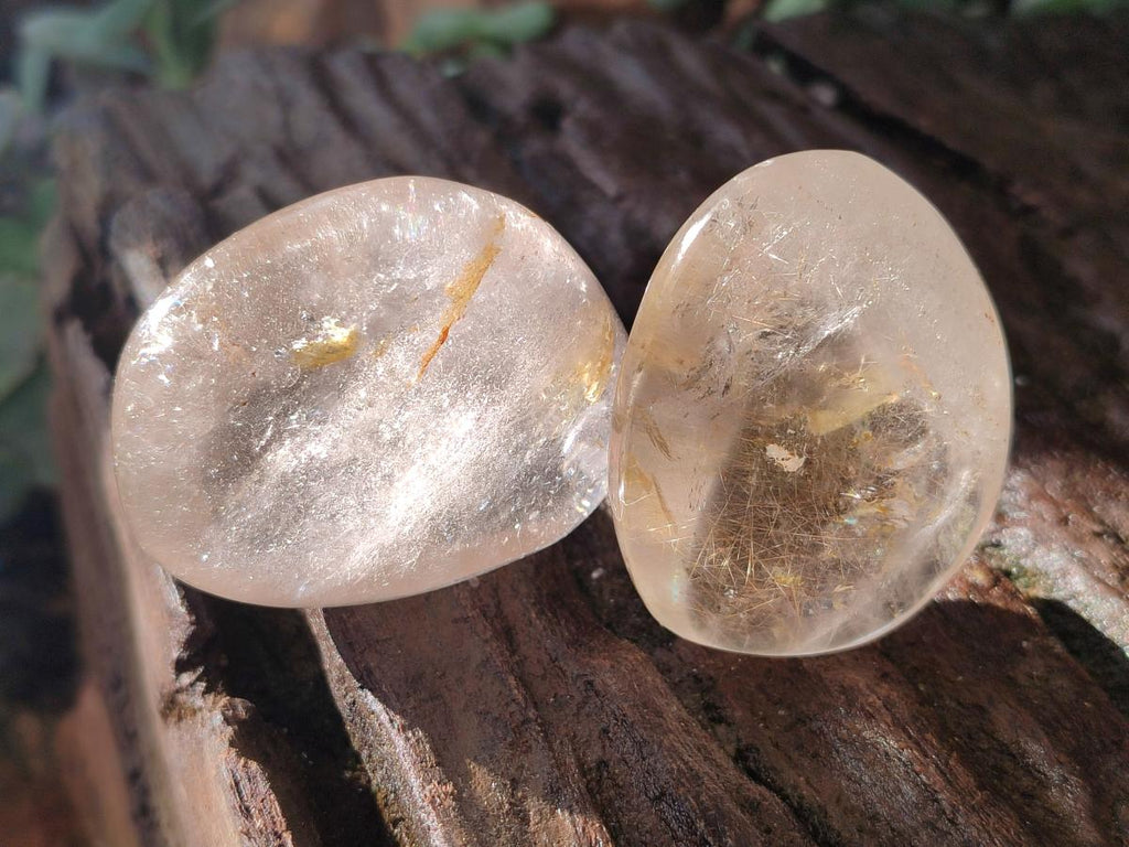 Polished Clear Quartz Crystal Galets x 12 From Madagascar - Toprock Gemstones and Minerals 