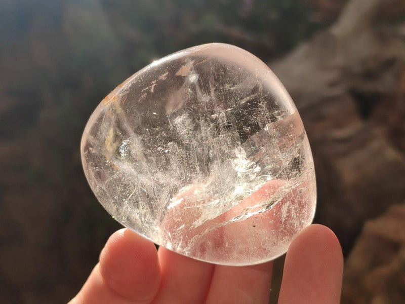 Polished Clear Quartz Crystal Galets x 12 From Madagascar - Toprock Gemstones and Minerals 