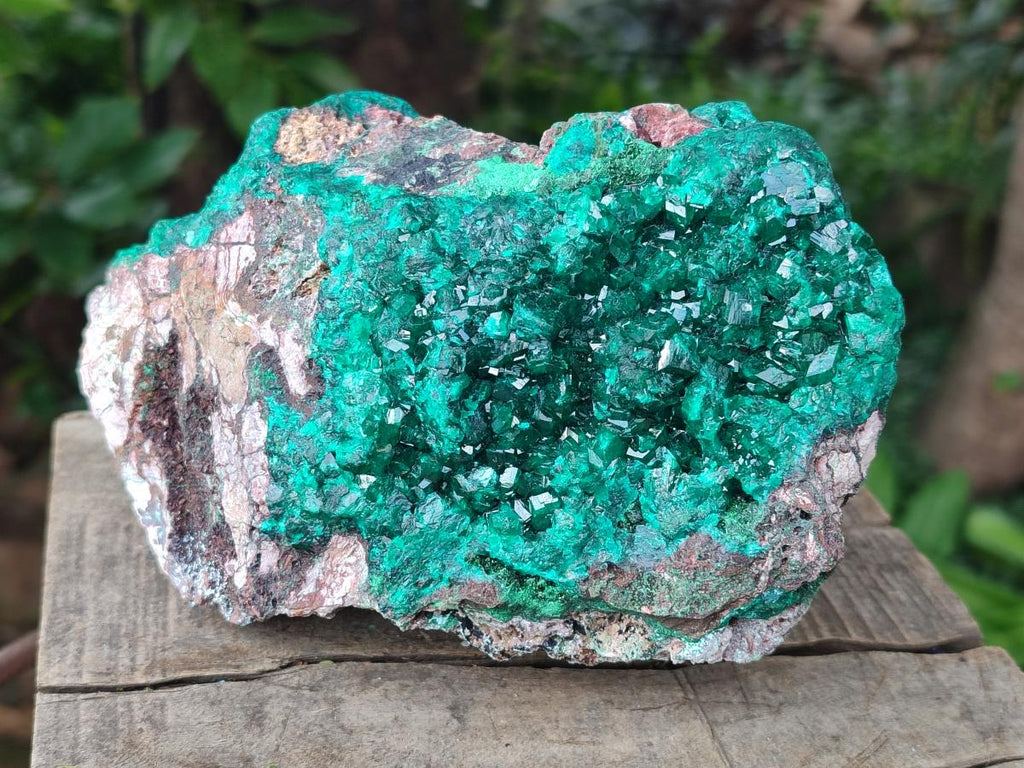 Natural XL Dioptase on Dolomite Specimen x 1 From Likasi, Congo - Toprock Gemstones and Minerals 
