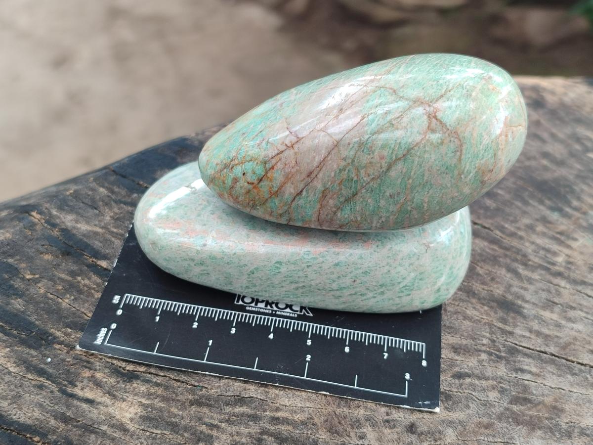 Polished Amazonite Free Forms x 9 From Zimbabwe - Toprock Gemstones and Minerals 