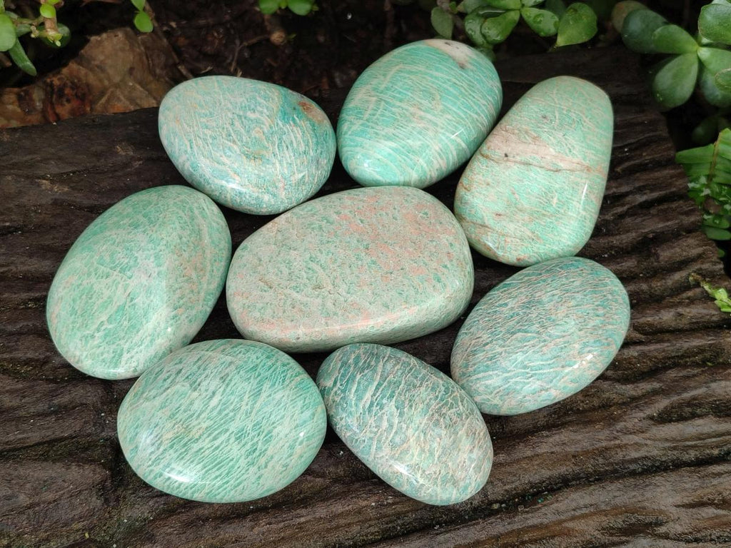 Polished Amazonite Free Forms x 9 From Zimbabwe - Toprock Gemstones and Minerals 