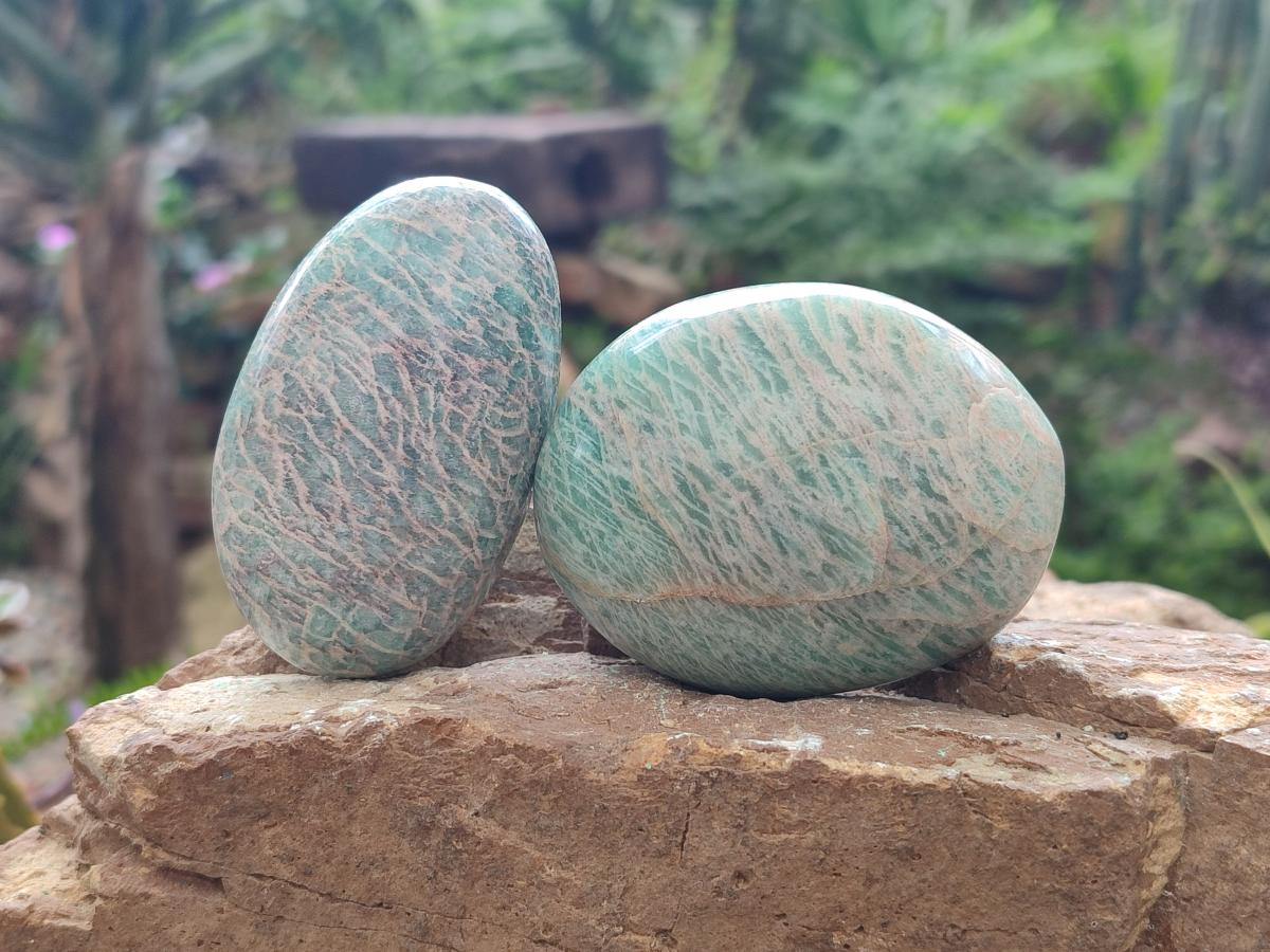 Polished Amazonite Free Forms x 9 From Zimbabwe - Toprock Gemstones and Minerals 