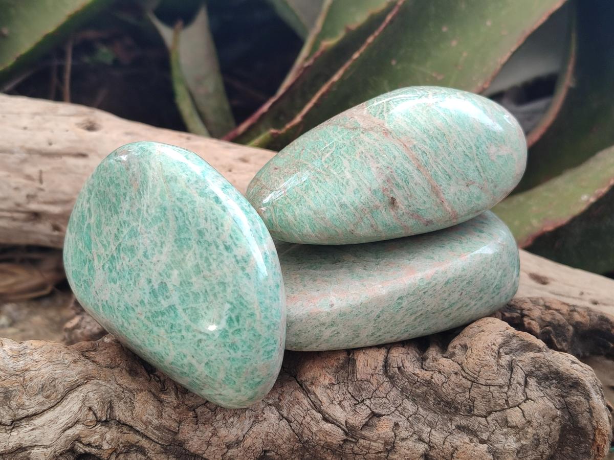 Polished Amazonite Free Forms x 9 From Zimbabwe - Toprock Gemstones and Minerals 