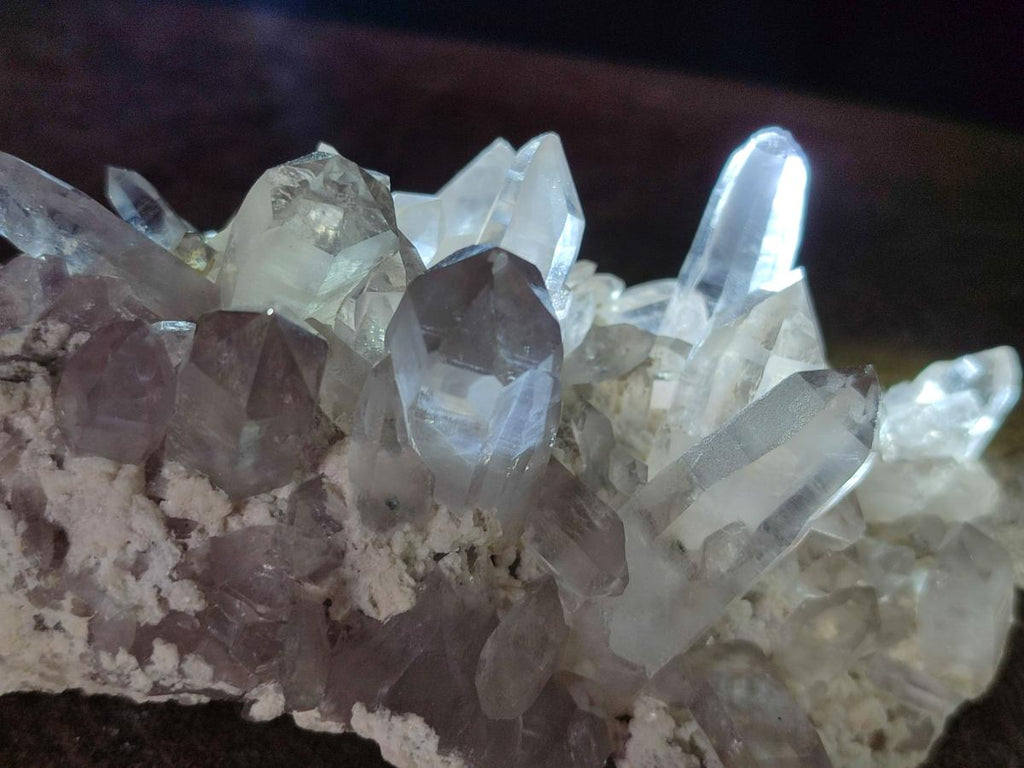 Natural Smokey Quartz Crystals on Orthoclase Matrix Specimens x 11 From Zomba Plateau, Malawi - Toprock Gemstones and Minerals 