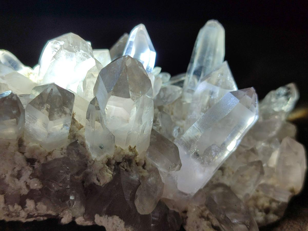Natural Smokey Quartz Crystals on Orthoclase Matrix Specimens x 11 From Zomba Plateau, Malawi - Toprock Gemstones and Minerals 