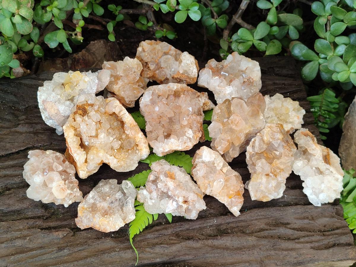 Natural Golden Limonite Quartz Clusters x 46 From Solwezi, Zambia - Toprock Gemstones and Minerals 