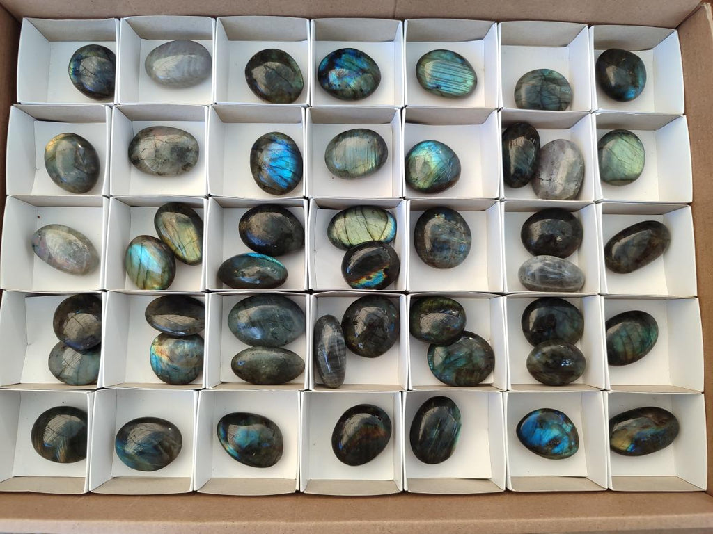 Polished Mini Labradorite Galets x 46 From Madagascar - Toprock Gemstones and Minerals 