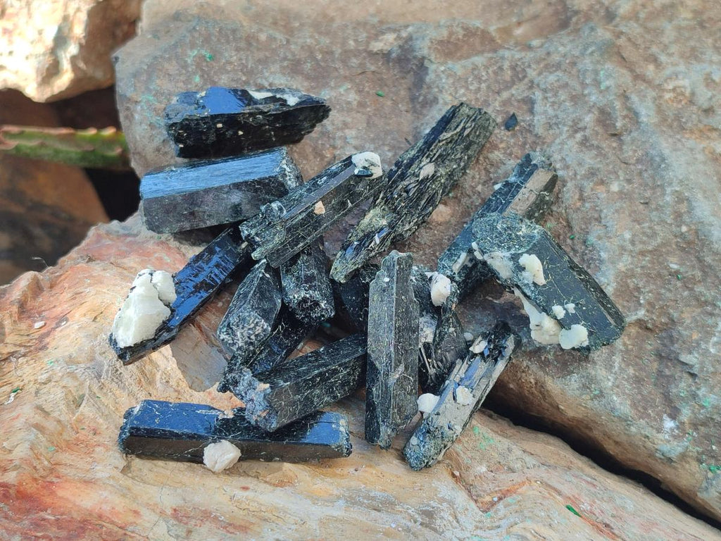 Natural Aegirine Crystals x 70 From Zomba, Malawi - Toprock Gemstones and Minerals 