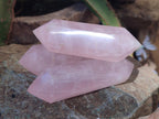 Polished Double Terminated Gemmy Rose Quartz Crystals x 12 From Madagascar - Toprock Gemstones and Minerals 