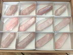 Polished Double Terminated Gemmy Rose Quartz Crystals x 12 From Madagascar - Toprock Gemstones and Minerals 