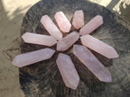Polished Double Terminated Gemmy Rose Quartz Crystals x 12 From Madagascar - Toprock Gemstones and Minerals 