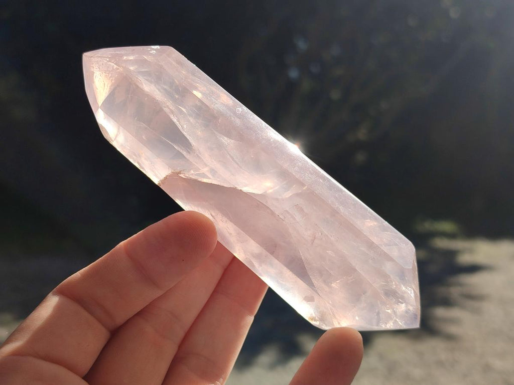 Polished Double Terminated Gemmy Rose Quartz Crystals x 12 From Madagascar - Toprock Gemstones and Minerals 
