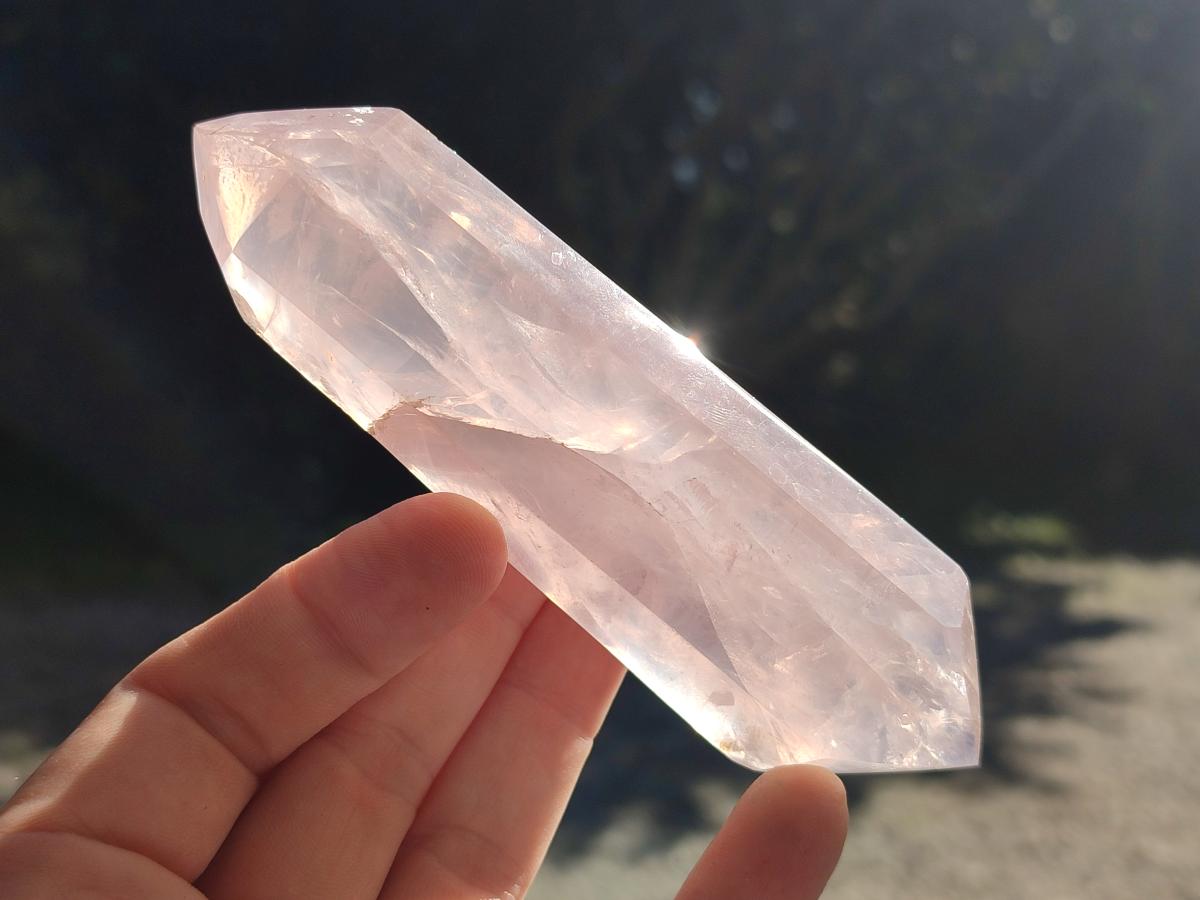 Polished Double Terminated Gemmy Rose Quartz Crystals x 12 From Madagascar - Toprock Gemstones and Minerals 