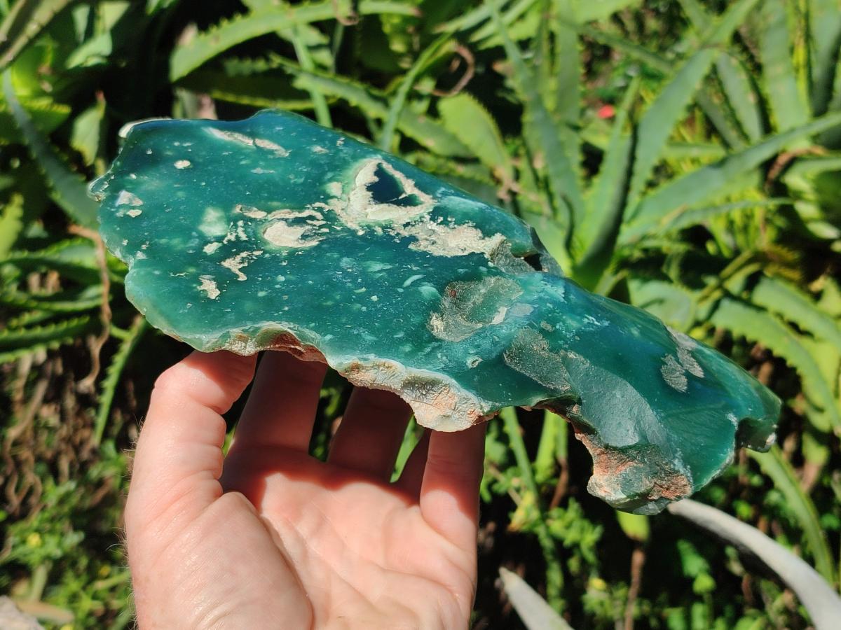 Polished On One Side Mtorolite Chrysoprase Plates x 2 From Mutorashanga, Zimbabwe - Toprock Gemstones and Minerals 