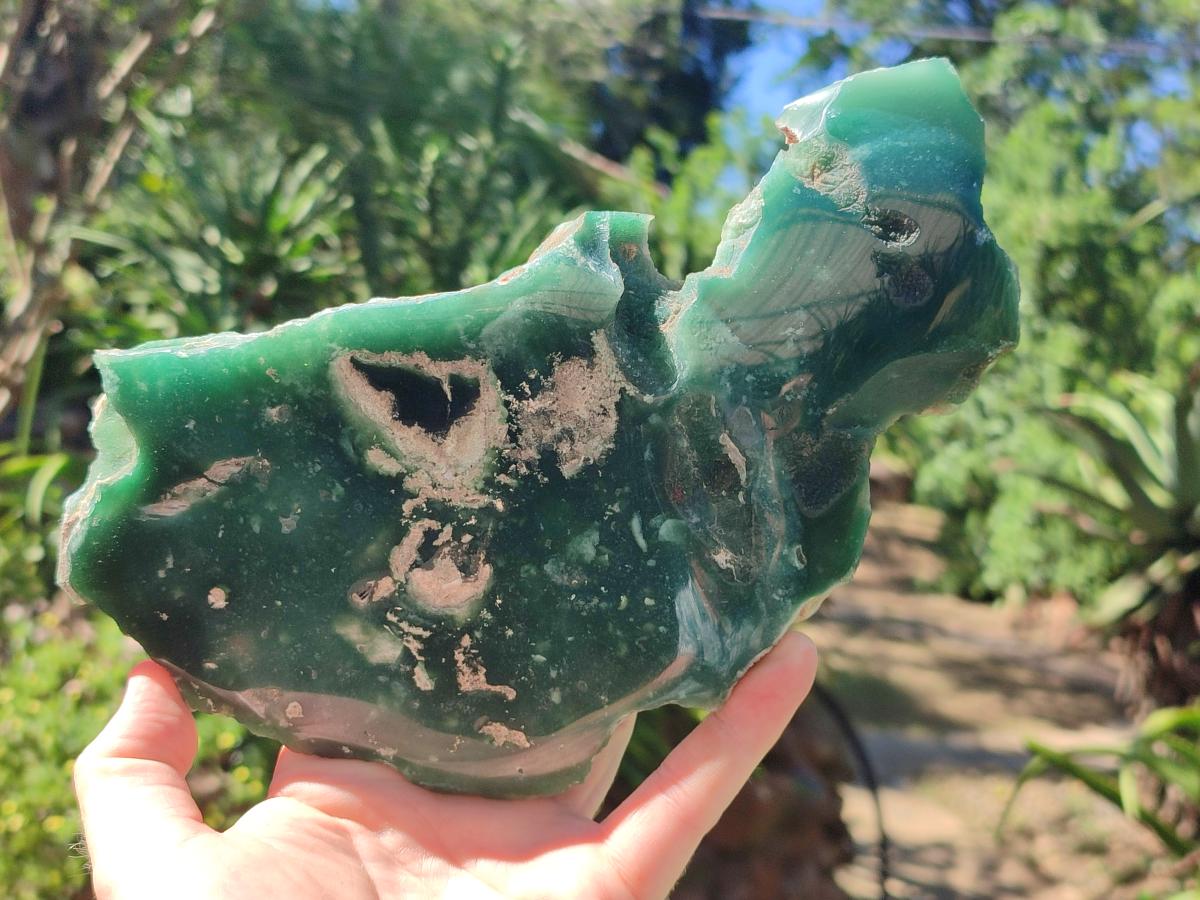 Polished On One Side Mtorolite Chrysoprase Plates x 2 From Mutorashanga, Zimbabwe - Toprock Gemstones and Minerals 