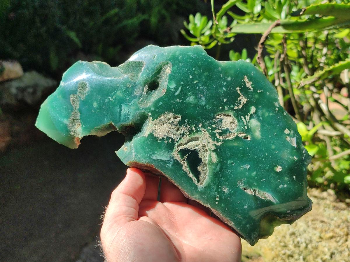 Polished On One Side Mtorolite Chrysoprase Plates x 2 From Mutorashanga, Zimbabwe - Toprock Gemstones and Minerals 