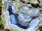 Natural Blue Lace Agate Geode Specimens x 4 From Nsanje, Malawi - Toprock Gemstones and Minerals 