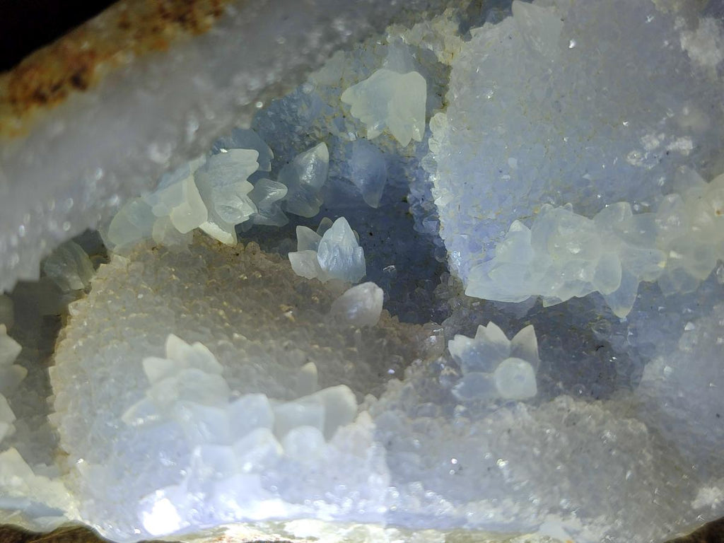 Natural Blue Lace Agate Geode Specimens x 4 From Nsanje, Malawi - Toprock Gemstones and Minerals 