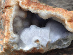 Natural Blue Lace Agate Geode Specimens x 4 From Nsanje, Malawi - Toprock Gemstones and Minerals 