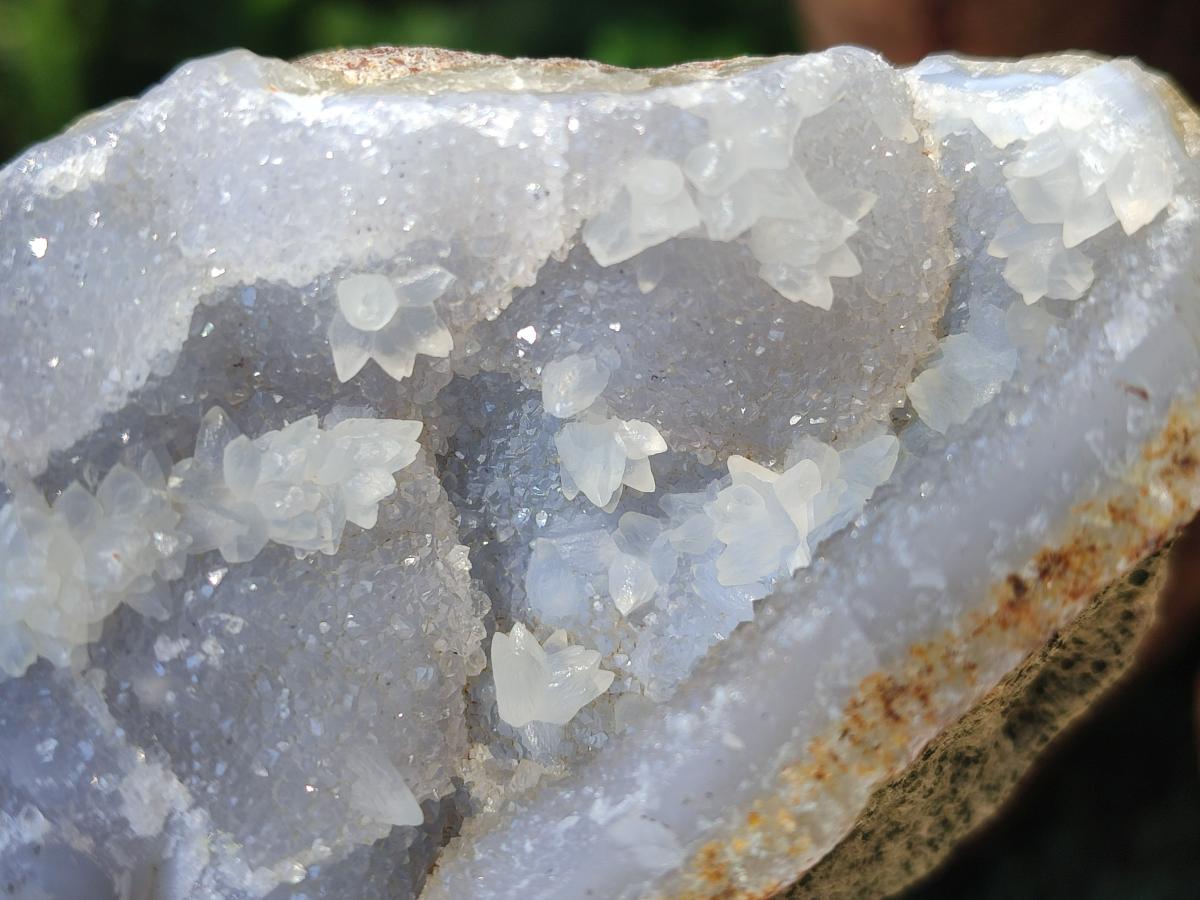 Natural Blue Lace Agate Geode Specimens x 4 From Nsanje, Malawi - Toprock Gemstones and Minerals 