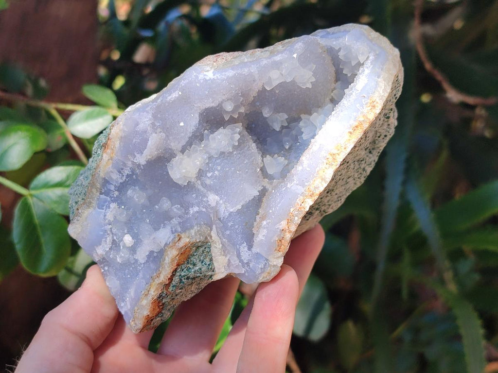 Natural Blue Lace Agate Geode Specimens x 4 From Nsanje, Malawi - Toprock Gemstones and Minerals 