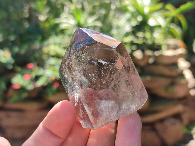 Polished Smokey Quartz and Amethyst Window Crystals x 6 From Akansobe, Madagascar - Toprock Gemstones and Minerals 