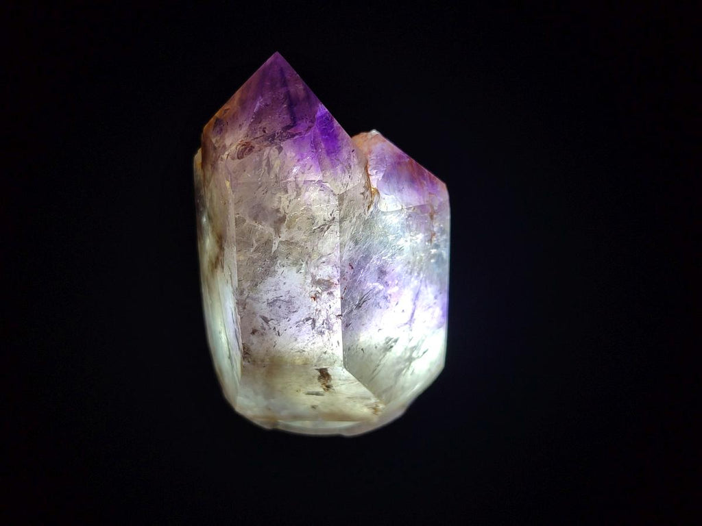 Polished Smokey Quartz and Amethyst Window Crystals x 6 From Akansobe, Madagascar - Toprock Gemstones and Minerals 