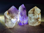 Polished Smokey Quartz and Amethyst Window Crystals x 6 From Akansobe, Madagascar - Toprock Gemstones and Minerals 