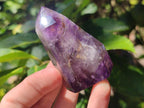 Polished Smokey Quartz and Amethyst Window Crystals x 6 From Akansobe, Madagascar - Toprock Gemstones and Minerals 