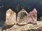 Polished Smokey Quartz and Amethyst Window Crystals x 6 From Akansobe, Madagascar - Toprock Gemstones and Minerals 