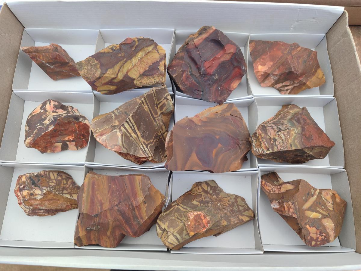 Natural Nguni Jasper Cobbed Specimens x 12 From Northern Cape, South Africa - Toprock Gemstones and Minerals 