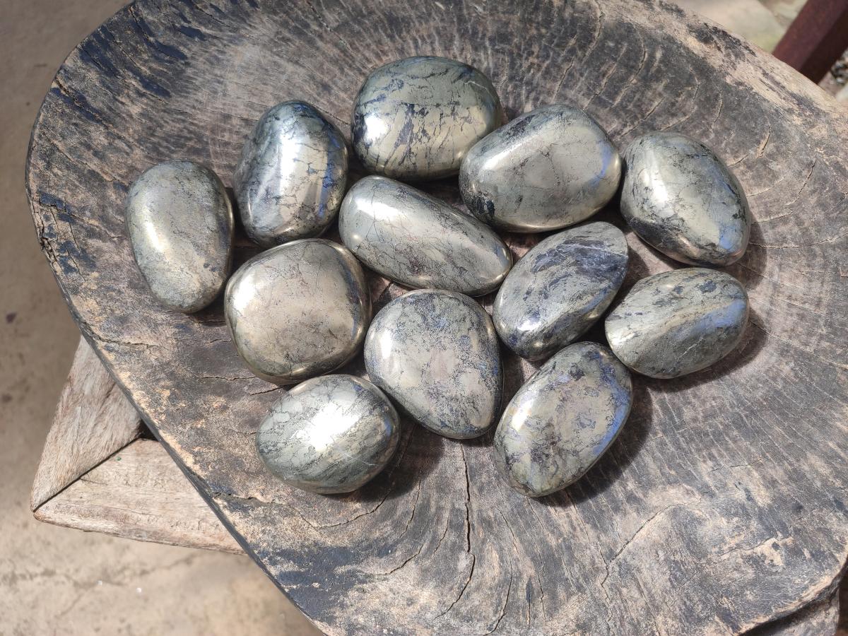 Polished Basalt Pharaoh Stone Free Forms x 12 From Iron Duke Mine, Zimbabwe - Toprock Gemstones and Minerals 