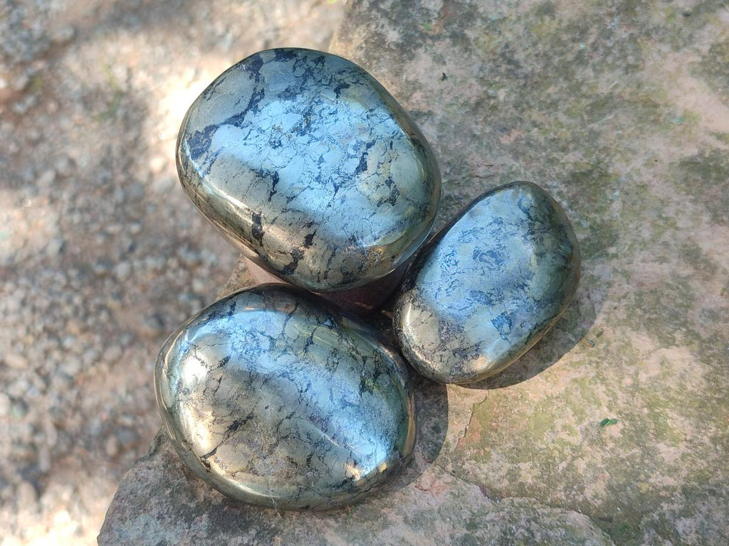 Polished Basalt Pharaoh Stone Free Forms x 12 From Iron Duke Mine, Zimbabwe - Toprock Gemstones and Minerals 