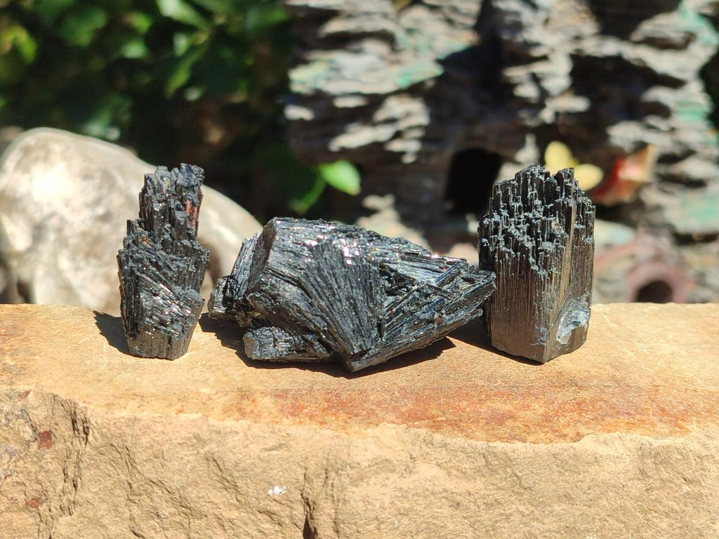 Natural Schorl Black Tourmaline Specimens x 32 From Erongo, Namibia - Toprock Gemstones and Minerals 