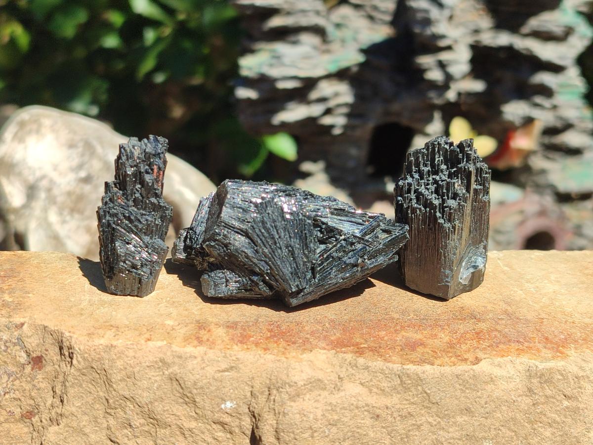 Natural Schorl Black Tourmaline Specimens x 32 From Erongo, Namibia - Toprock Gemstones and Minerals 