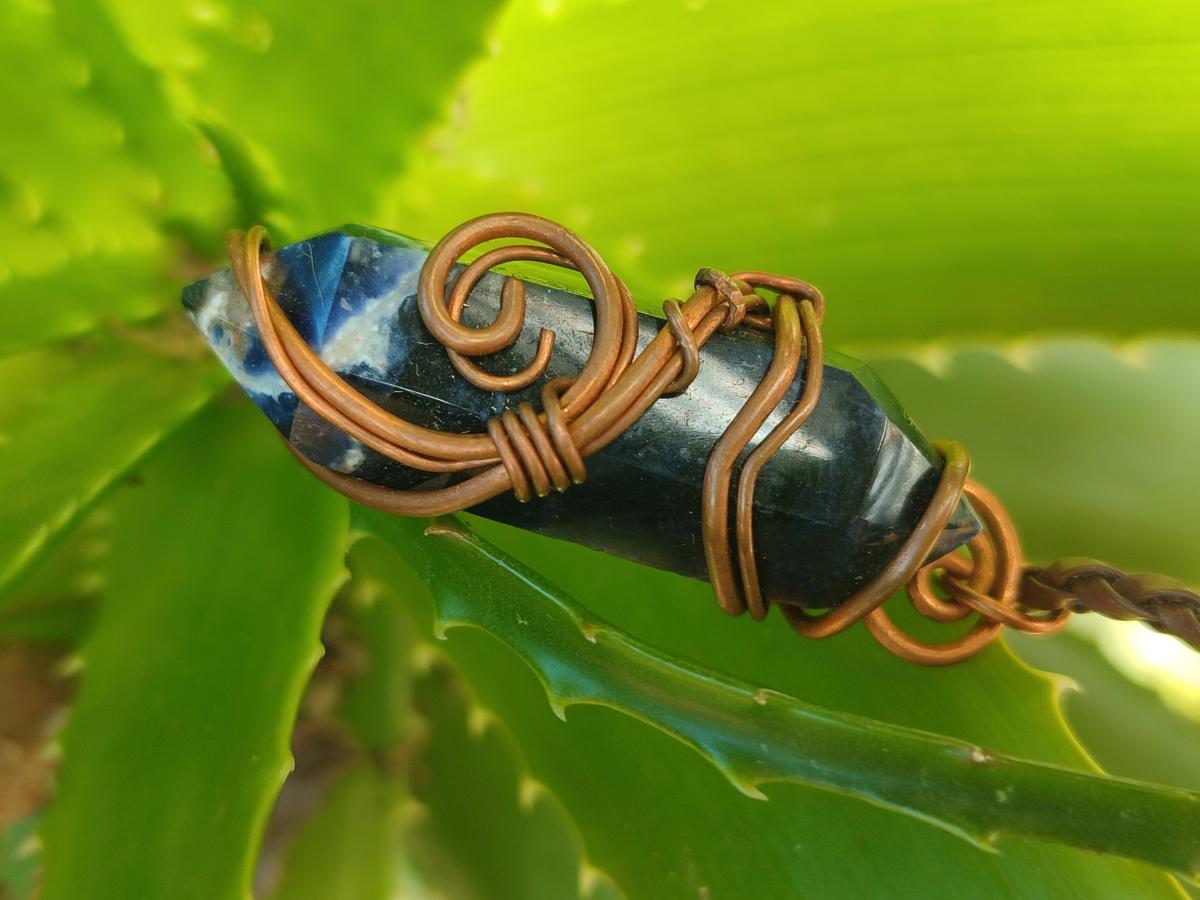 Hand Made Mixed Stone Copper Wire Wrapped Pendants x 6 From South Africa - Toprock Gemstones and Minerals 