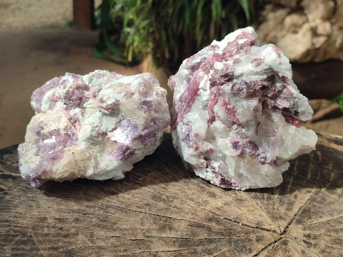 Natural Pink Rubellite Tourmaline Specimens x 2 From Karibib, Namibia - Toprock Gemstones and Minerals 