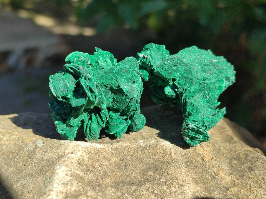 Natural Rare Malachite Pseudomorph Specimens with Inclusions x 12 From Kolwezi, Congo - Toprock Gemstones and Minerals 