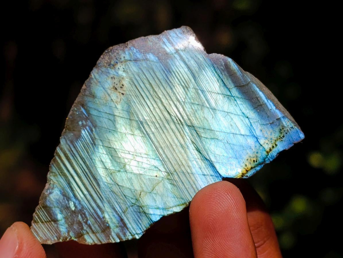 Polished One Side Labradorite Plates x 35 From Madagascar - Toprock Gemstones and Minerals 