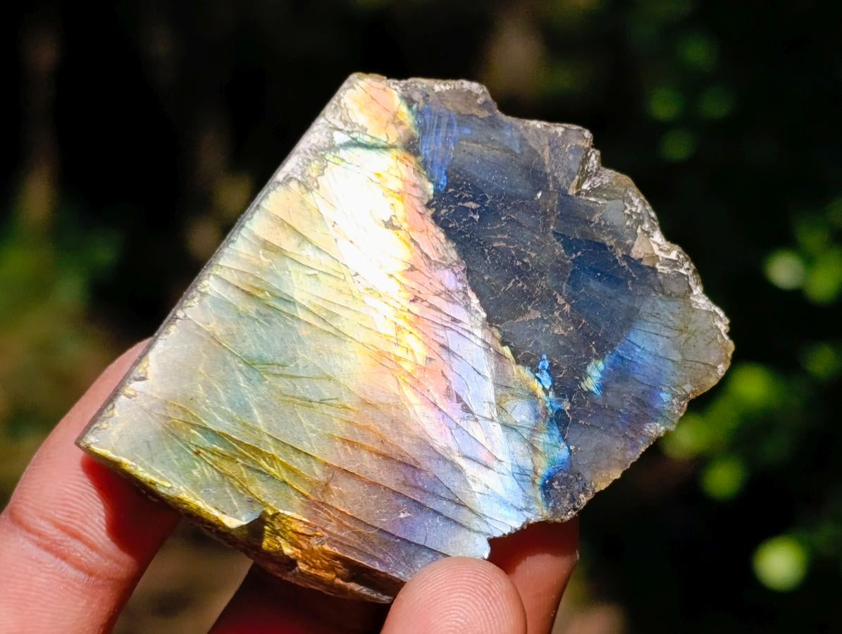 Polished One Side Labradorite Plates x 35 From Madagascar - Toprock Gemstones and Minerals 